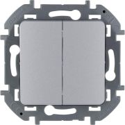 Выключатель 2-кл. Inspiria 10А IP20 250В 10AX механизм алюм. IEK 673622