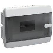 Корпус ЩРВ-П-8 UNION Compact IP41 черн. прозр. дверь пластик. IEK UIC-KP12-V-08-41-K01