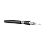 Кабель COAX-RG6-500 коаксиальный RG-6 75Ом (ТВ SAT CATV) жил. - 18 AWG (1.02мм омедненная сталь) общ. d6.9мм PVC черн. (уп.500м) Hyperline 49031