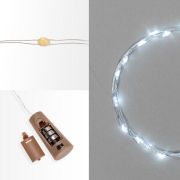 Гирлянда светодиодная «Роса» 2м 20LED бел. 0.1Вт IP20 с пробкой элементы питания 3хLR44 (в компл.) Neon-Night 302-025