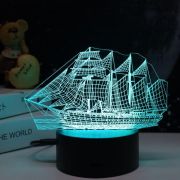 Светильник светодиодный настольный NL-404 «Корабль» 3Вт RGB USB ночник син. Camelion 14562