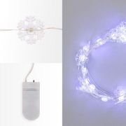 Гирлянда светодиодная «Снежинки» 2м 20LED бел. 2Вт 6В IP20 провод прозр. элементы питания 2хCR2032 (в компл.) Neon-Night 303-010