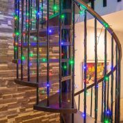 Гирлянда светодиодная «Твинкл Лайт» 15м 120LED мультиколор 6.9Вт 220-240В IP20 с контроллером провод ПВХ темн. зел. Neon-Night 303-059