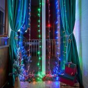 Гирлянда светодиодная «Светодиодный Дождь» 2х3м 240LED мультиколор 12Вт 230В IP20 свечение с динамикой провод прозр. Neon-Night 235-069