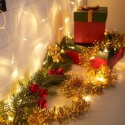 Гирлянда светодиодная «Мишура» 1.5м 10LED зол. тепл. бел. 0.1Вт IP20 провод ПВХ прозр. элементы питания 2хAA (не в компл.) Neon-Night 304-012