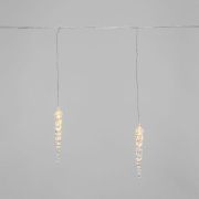 Гирлянда светодиодная «Айсикл» (бахрома) «Сосульки» 1.5х0.25м 10LED тепл. бел. 0.51Вт IP20 провод прозр. Neon-Night 303-067