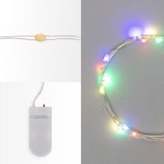 Гирлянда светодиодная «Роса» 2м 20LED мультиколор 0.1Вт IP20 тонкий батарейный блок элементы питания 2хCR2032 (в компл.) Neon-Night 303-009-1