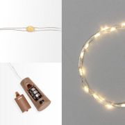 Гирлянда светодиодная «Роса» 2м 20LED тепл. бел. 0.1Вт IP20 с пробкой элементы питания 3хLR44 (в компл.) Neon-Night 302-026