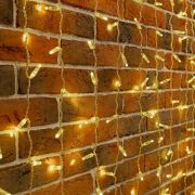 Гирлянда светодиодная «Занавес» 2х9м 1200LED тепл. бел. 230В IP65 эффект мерцания провод ПВХ прозр. соединяется нужен шнур 303-500-1 Neon-Night 235-696
