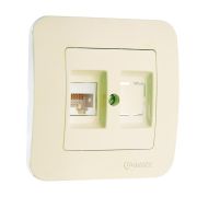 Розетка компьютерная кат.5E+гнездо Makel 55235