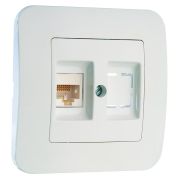 Розетка компьютерная кат.5E+гнездо Makel 55035