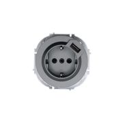 Розетка 1-м СП OSEN с заземл. + USB разъем механизм сер. матов. LEZARD 743-7488-181