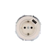 Розетка 1-м СП OSEN с заземл. + USB разъем механизм сл. кость LEZARD 743-9088-181