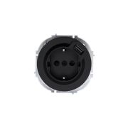 Розетка 1-м СП OSEN с заземл. + USB разъем механизм черн. бархат LEZARD 743-4288-181